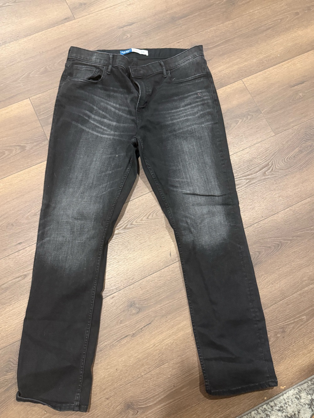 Old Navy Black Jeans with Blue Waistband Accent